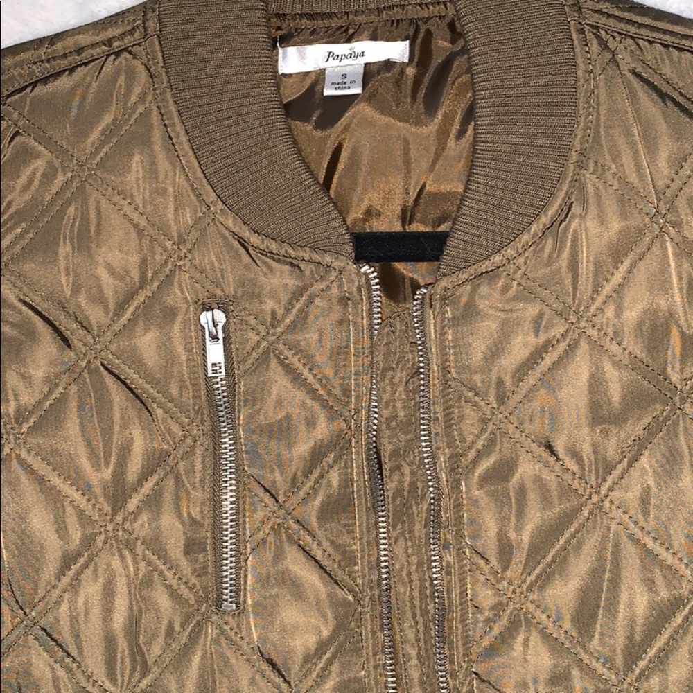 Juniors Papaya Bomber Jacket Size Small - Picture 3 of 5